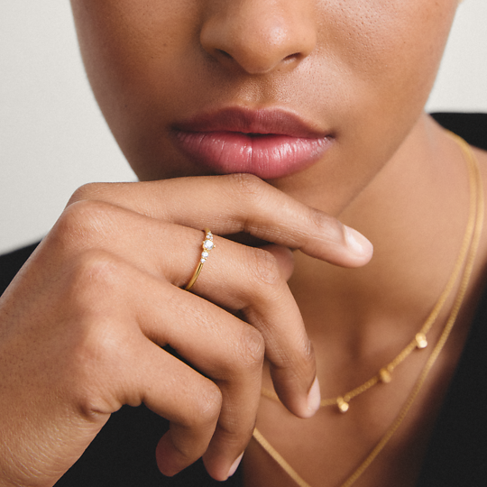 Thomas Sabo Gold Plated Cubic Zirconia Ring