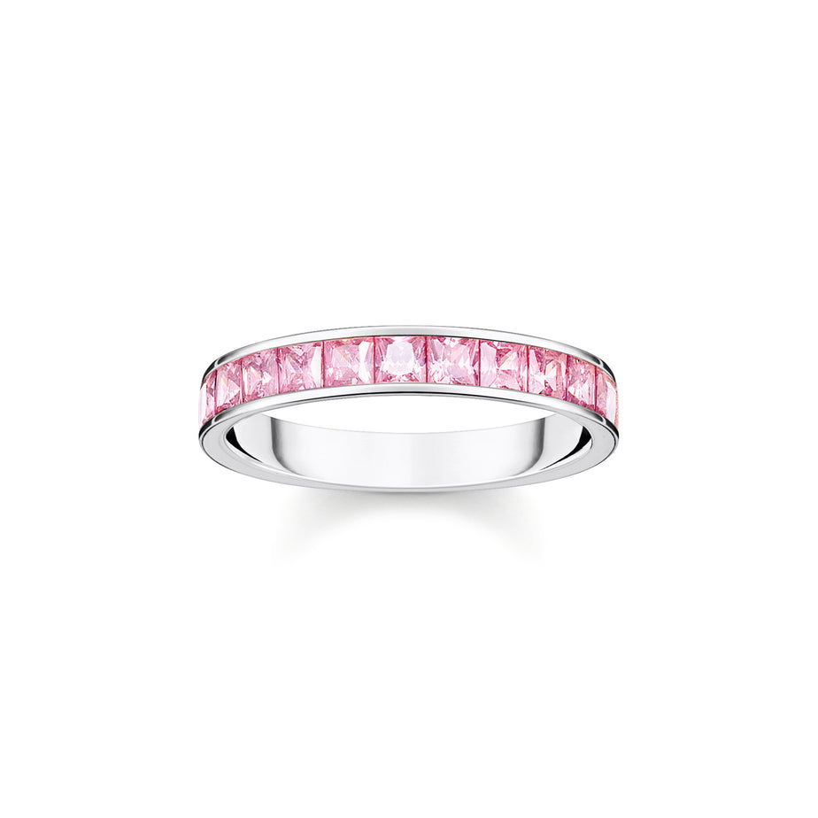 Thomas Sabo Silver Ring with Pink Stones
