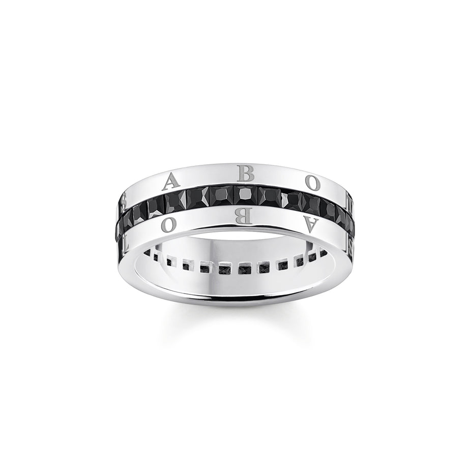 Thomas Sabo Band Ring with Black Stones