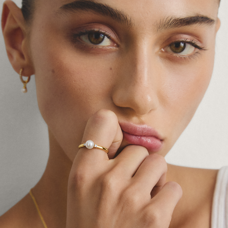 Thomas Sabo Gold Plated Pearl Ring