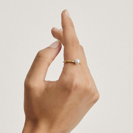 Thomas Sabo Gold Plated Pearl Ring