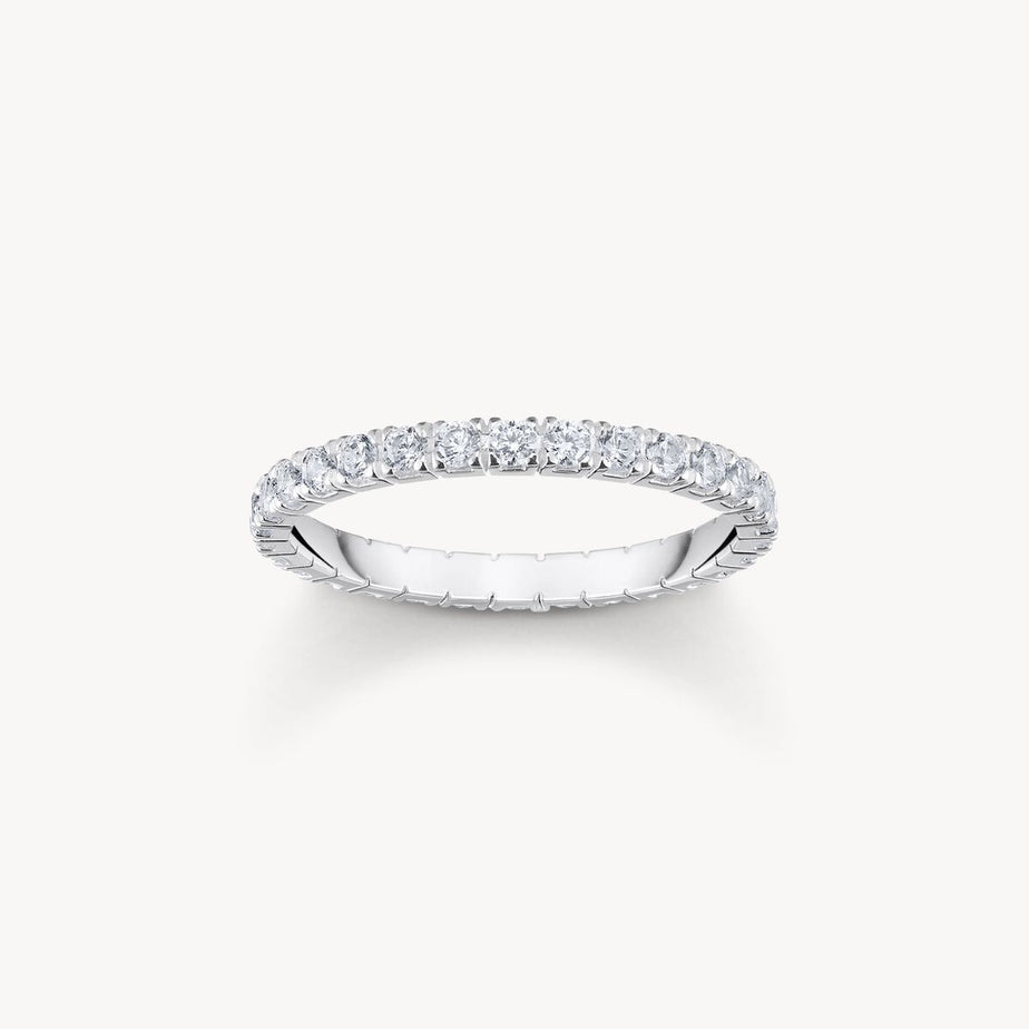 Thomas Sabo Silver Ring In Delicate Design With White Zirconia