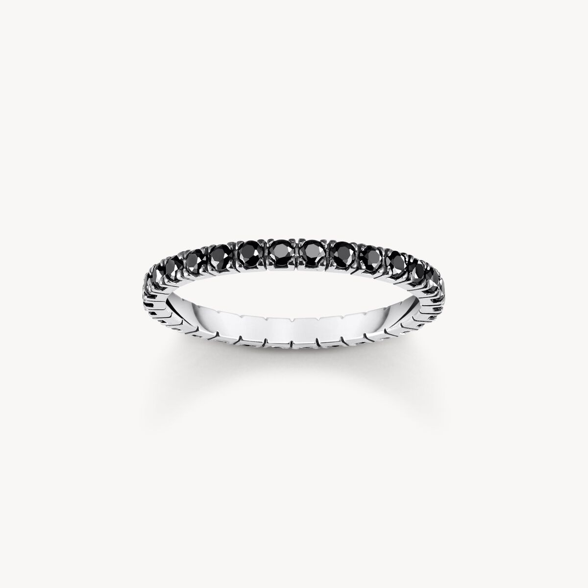 Thomas Sabo Silver ring in delicate design with black zirconia