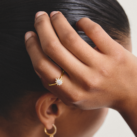 Thomas Sabo Gold Plated Zirconia Teardrop Ring