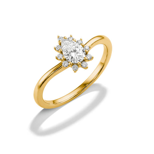 Thomas Sabo Gold Plated Zirconia Teardrop Ring