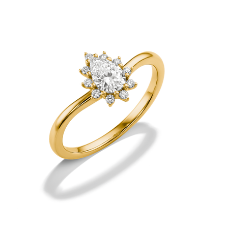 Thomas Sabo Gold Plated Zirconia Teardrop Ring