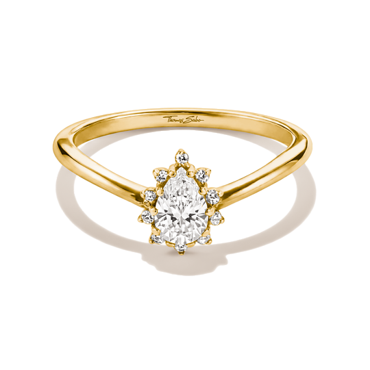 Thomas Sabo Gold Plated Zirconia Teardrop Ring