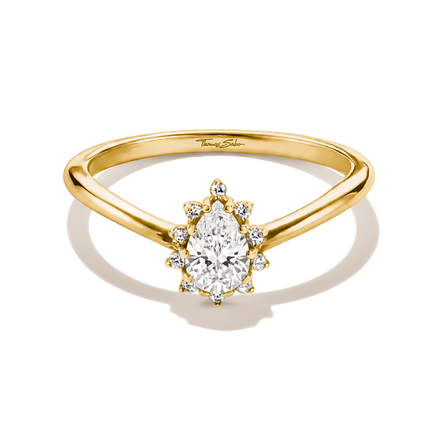 Thomas Sabo Gold Plated Zirconia Teardrop Ring