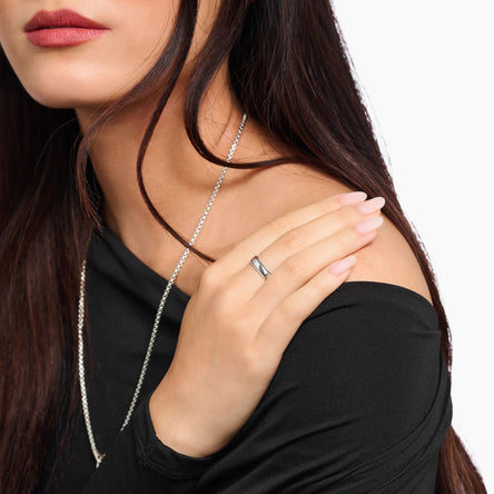 Thomas Sabo Silver Ring with Lines