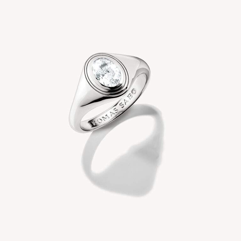 Thomas Sabo Silver Oval Zirconia Stone Ring