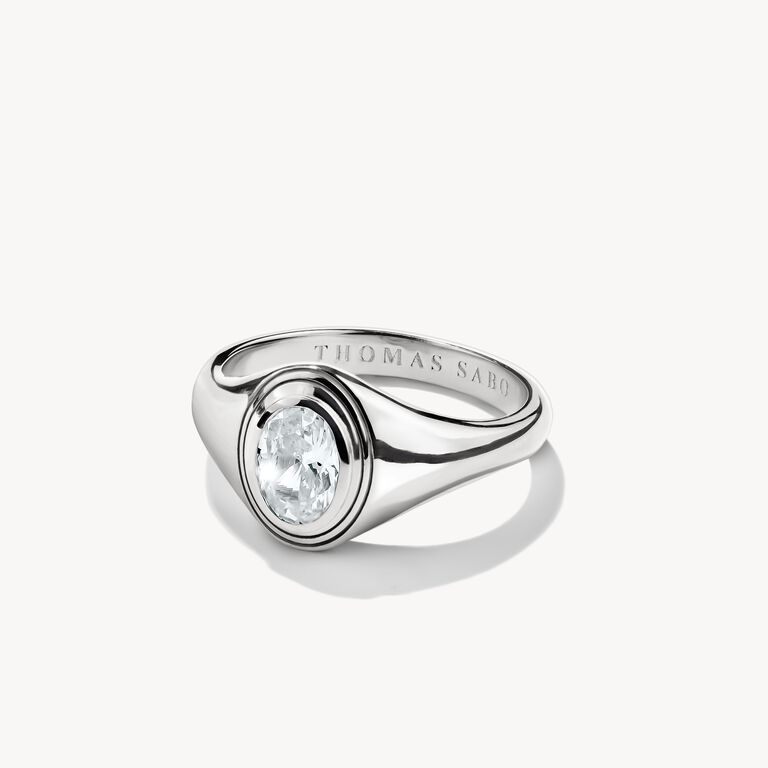 Thomas Sabo Silver Oval Zirconia Stone Ring
