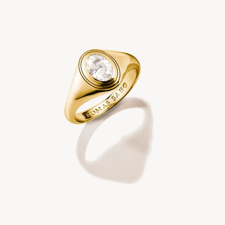 Thomas Sabo Gold Oval Zirconia Stone Ring