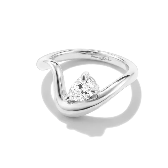 Thomas Sabo Silver Ring with Teardrop Stone