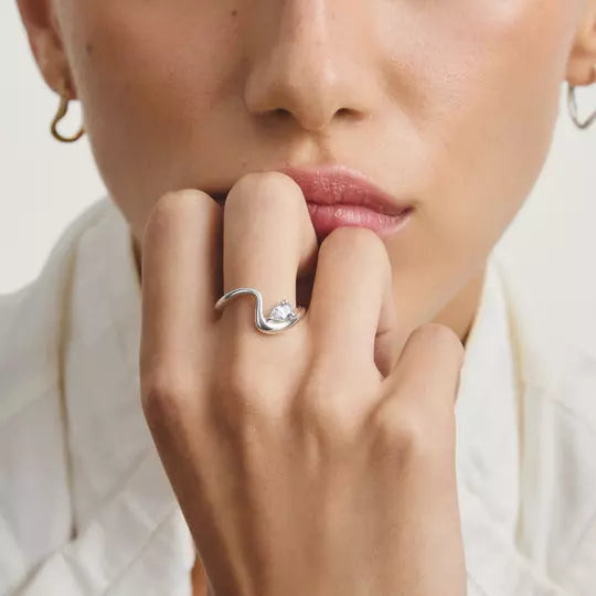Thomas Sabo Silver Ring with Teardrop Stone