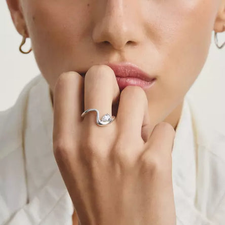 Thomas Sabo Silver Ring with Teardrop Stone
