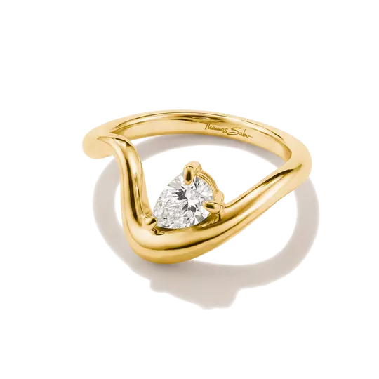 Thomas Sabo Gold Ring with Teardrop Stone