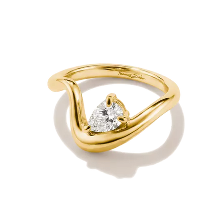 Thomas Sabo Gold Ring with Teardrop Stone