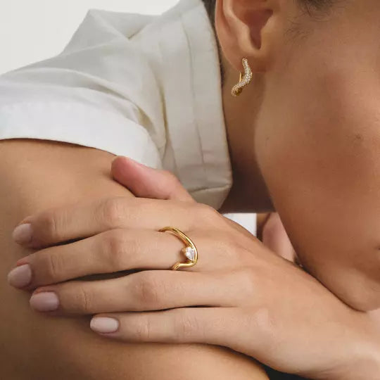 Thomas Sabo Gold Ring with Teardrop Stone