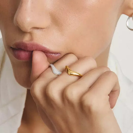 Thomas Sabo Silver Pave Curved Ring