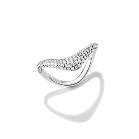 Thomas Sabo Silver Pave Curved Ring