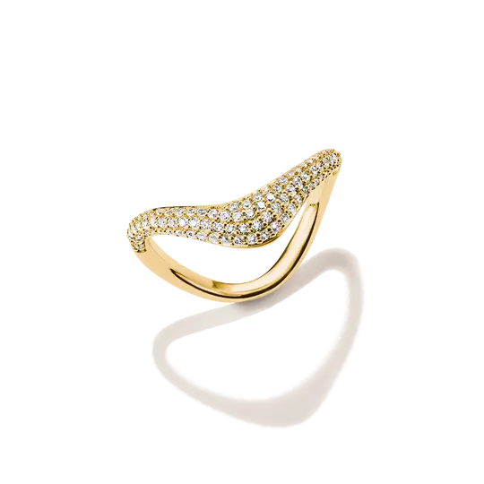 Thomas Sabo Gold Pave Curved Ring