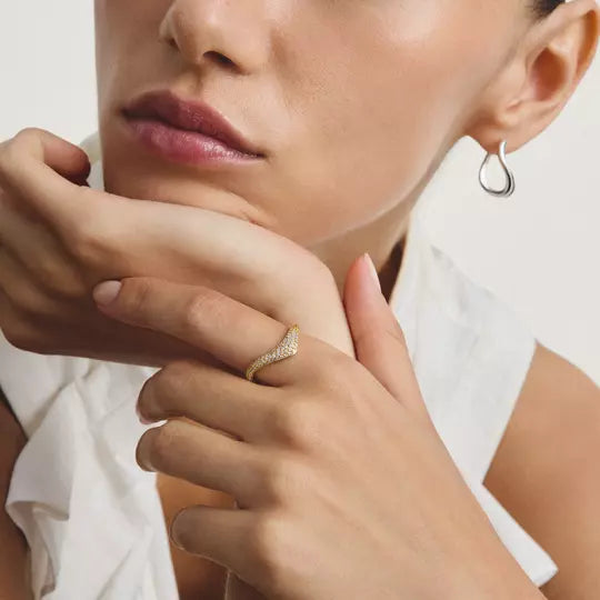 Thomas Sabo Gold Pave Curved Ring