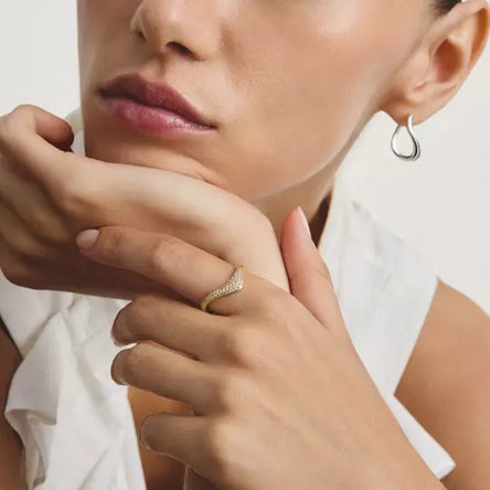 Thomas Sabo Gold Pave Curved Ring