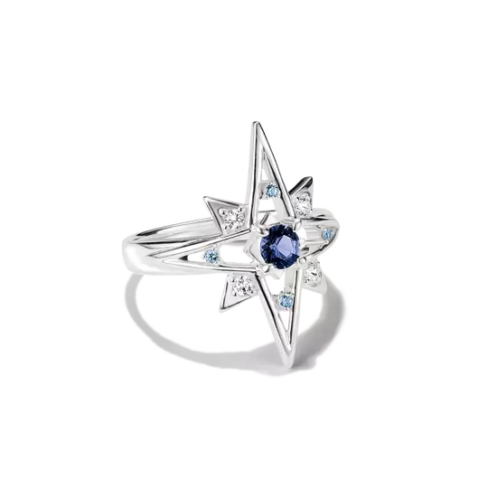 Thomas Sabo Silver Star Ring with Blue Stones