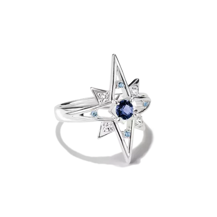 Thomas Sabo Silver Star Ring with Blue Stones