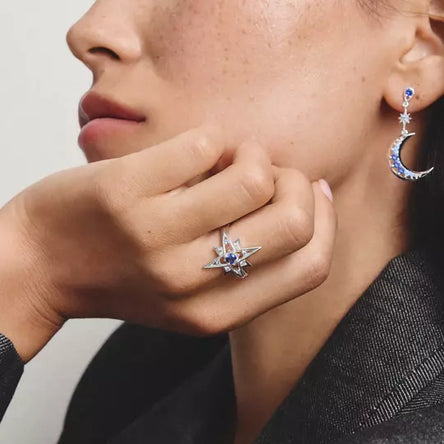 Thomas Sabo Silver Star Ring with Blue Stones