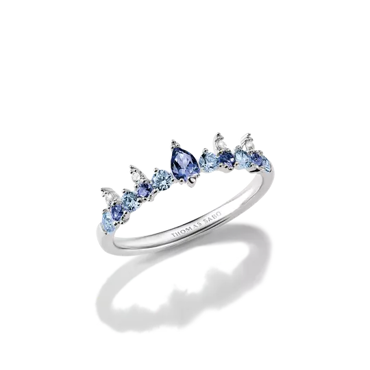 Thomas Sabo Silver Ring with Blue Stones