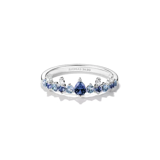 Thomas Sabo Silver Ring with Blue Stones