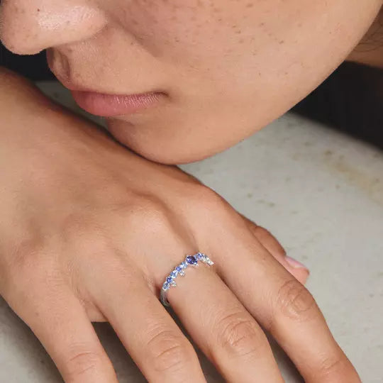 Thomas Sabo Silver Ring with Blue Stones