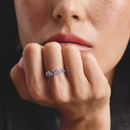 Thomas Sabo Silver Ring with Blue Stones