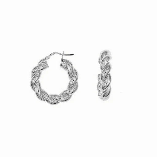 The Hoop Station Swirl Chunky Hoop Earrings Silver