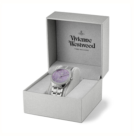 Vivienne Westwood The Mews Purple Dial Stainless Steel Bracelet Ladies Watch