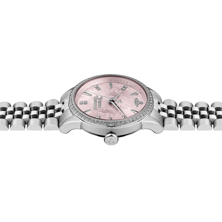 Vivienne Westwood Little Wallace Silver Tone Pink Face Watch