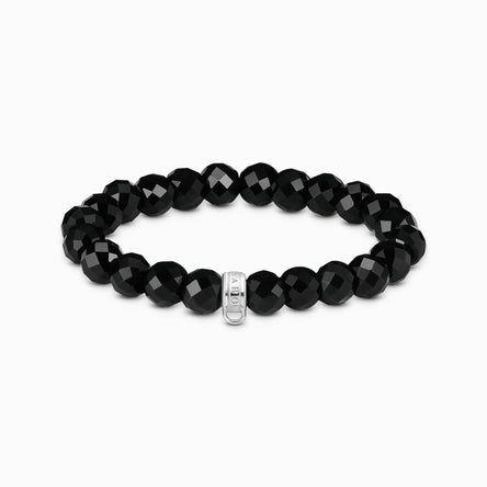 Thomas Sabo Oval Obsidian Beaded Charm Bracelet