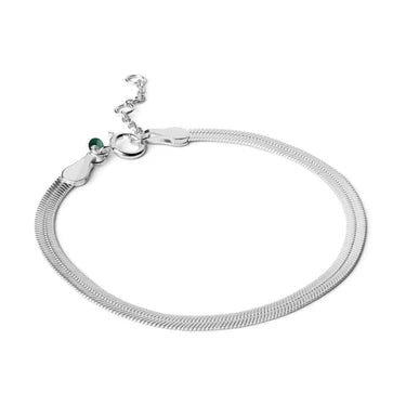 Enamel Copenhagen Caroline Silver Flat Snake Chain Bracelet