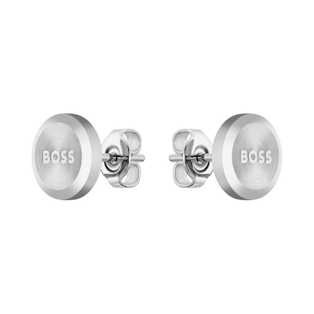 Boss Men Yann Stainless Steel Circle Earrings