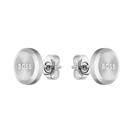 Boss Men Yann Stainless Steel Circle Earrings