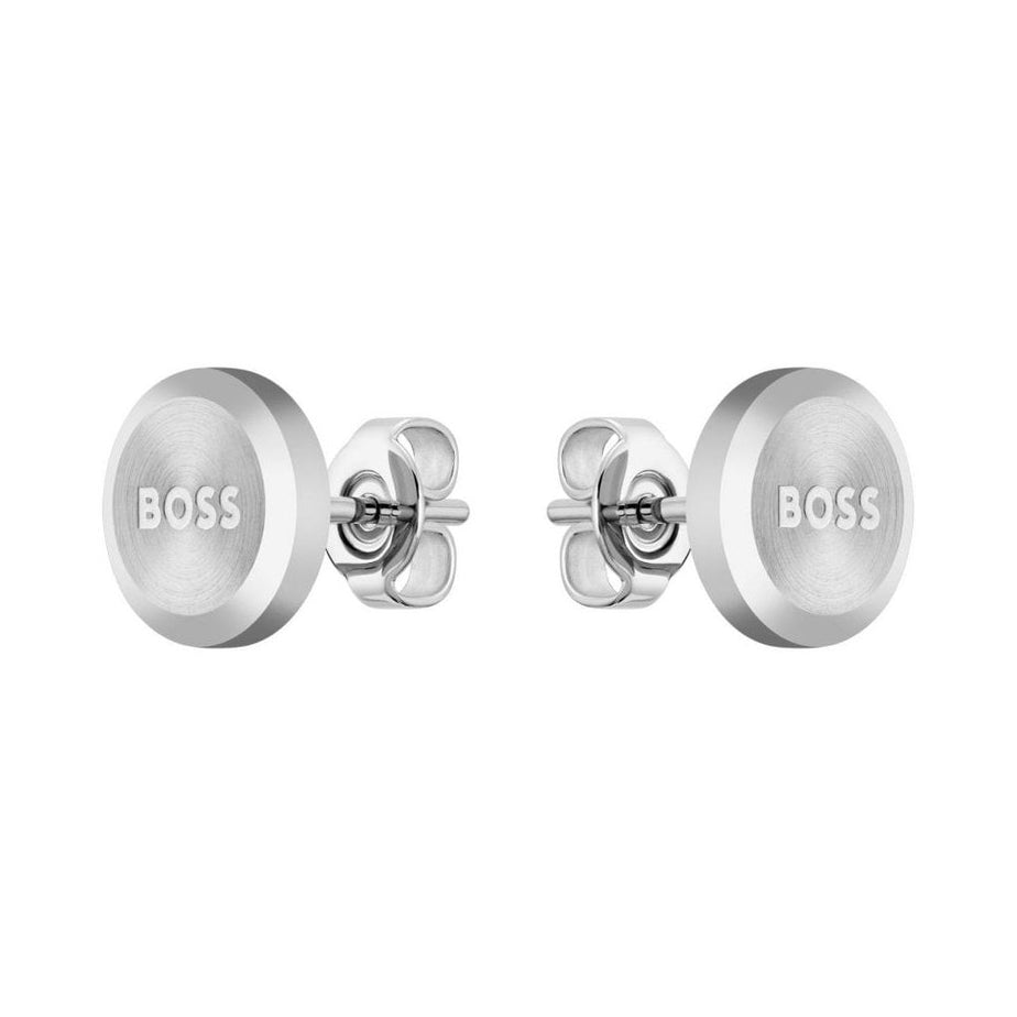 Boss Men Yann Stainless Steel Circle Earrings