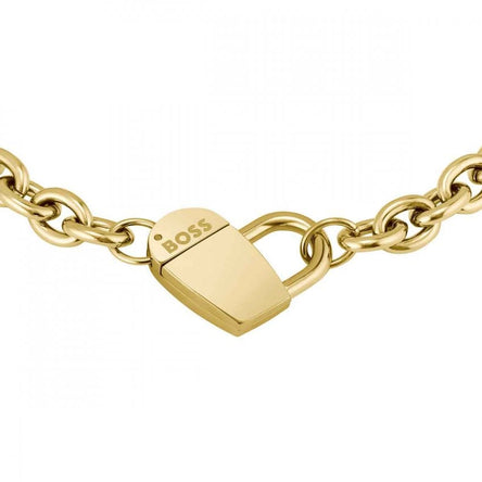 BOSS Dinya Gold Plated Heart Chain Bracelet