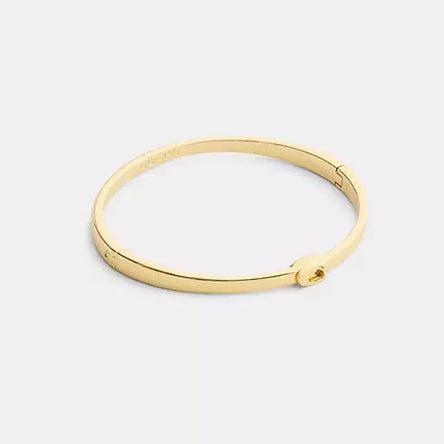 COACH Gold Signature C Thin Hinged Bangle