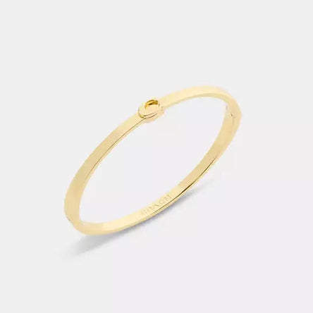 COACH Gold Signature C Thin Hinged Bangle