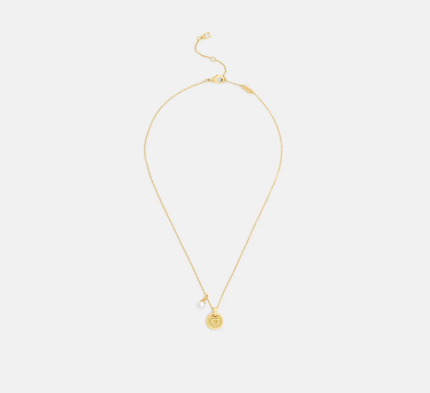 COACH Textured C Coin Short Chain Necklace