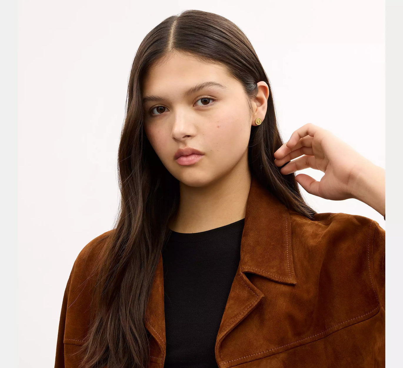 COACH Textured C Coin Stud Earrings