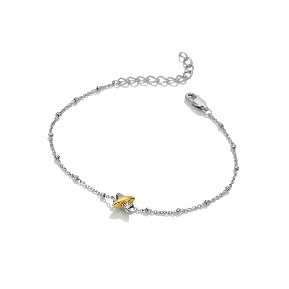 Hot Diamonds Coupled Two-Tone Bracelet