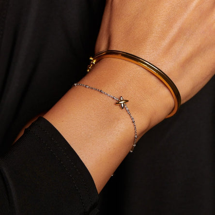 Hot Diamonds Coupled Two-Tone Bracelet