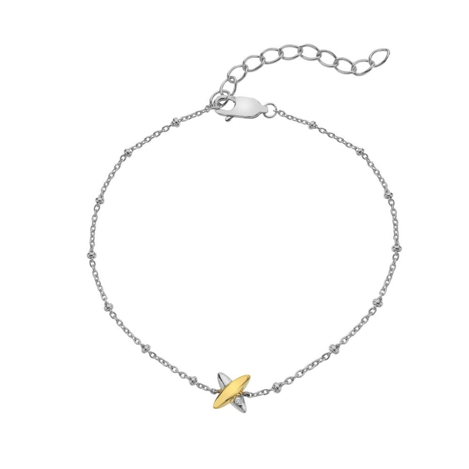 Hot Diamonds Coupled Two-Tone Bracelet